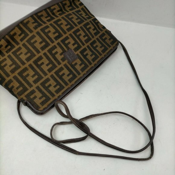 Auth Fendi Crossbody Bag Brown Canvas #30697F11 - Picture 6 of 9